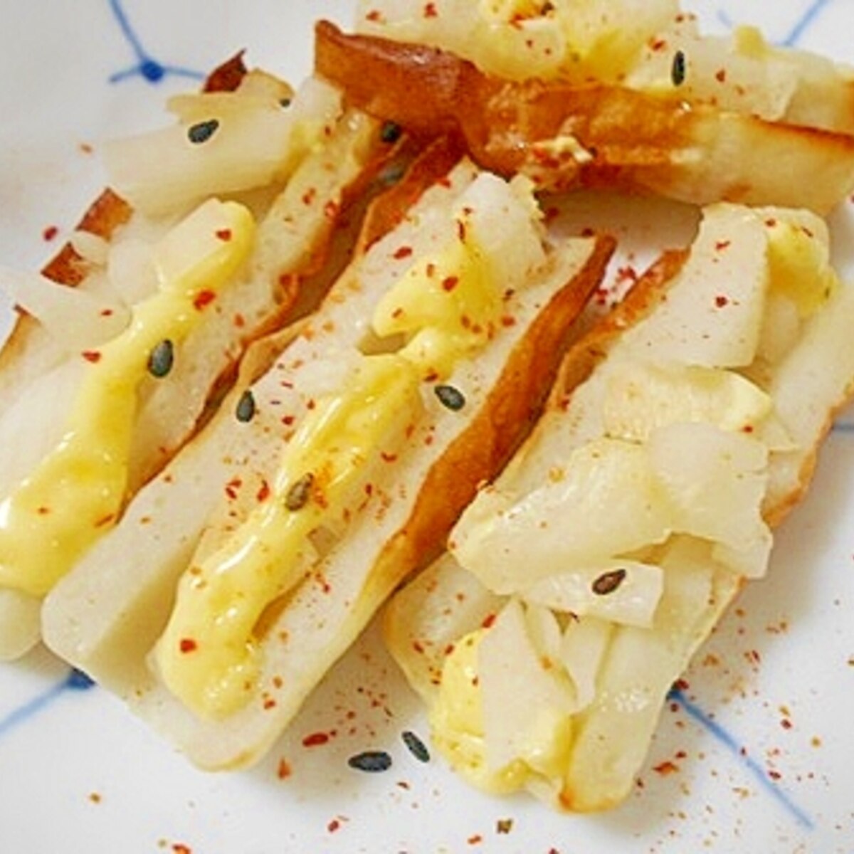 ぬか漬け大根のせ 竹輪のチーマヨ焼き レシピ 作り方 By V るん 0394 楽天レシピ ぬか漬け大根のせ 竹輪のチーマヨ焼き レシピ 作り方 By V るん 0394 楽天レシピ